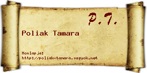 Poliak Tamara névjegykártya